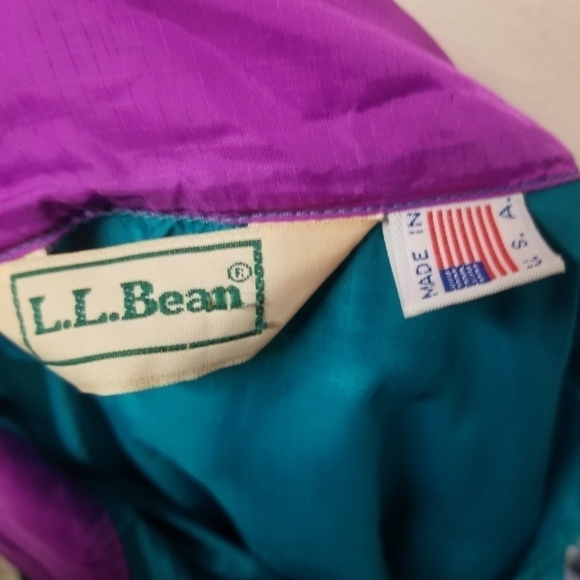 Vintage 80s Retro L.L.Bean Aqua Berry Windbreaker Jacket USA Made Woman's Large - Picture 4 of 7